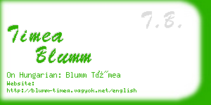 timea blumm business card